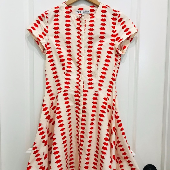 NWT ZARA ZW COLLECTION SKATER PRINTED DRESS - Picture 9 of 13